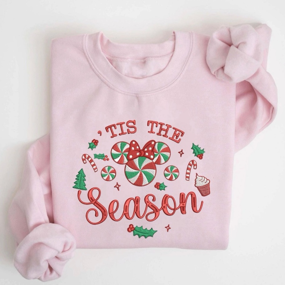Pink 'Tis the Season Minnie Mouse Disney Sweatshirt